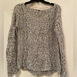 Free People Gray and White Knit Sweater